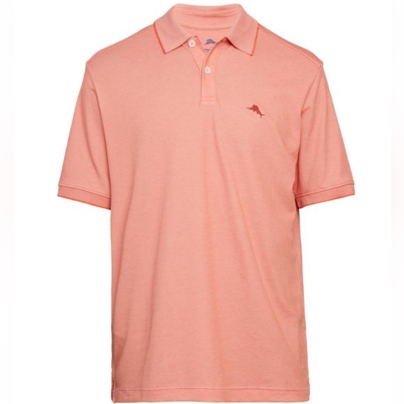 Tommy Bahama Other - Tommy Bahama Playa To Win Polo Shirt Orange Fusion Marlin Logo Short Sleeve L